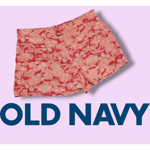 Old Navy Women’s Plus Size Floral Tropical High-Rise Shorts 16 Cotton - Picture 8 of 9